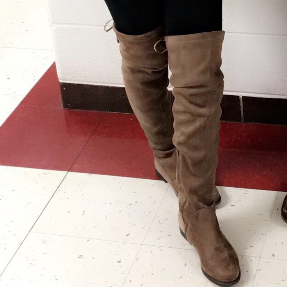 Knee high flat boots